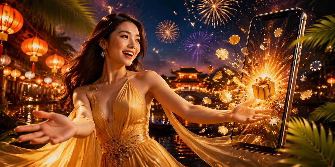 Thành phố Huế về đêm với cảnh người dùng tải ứng dụng di động
